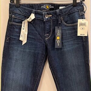 Lucky Brand blue denim skinny jean stretch low rise Lola skinny curvy slim 0 25”